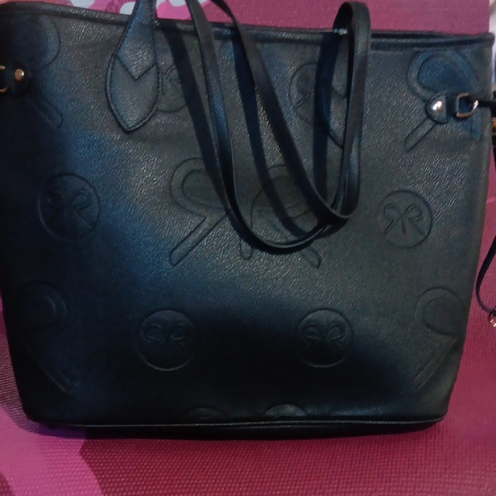 Ruby Ribbon Elegant Black Tote Bag